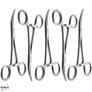 Dental Kelly Curved Forceps 14cm Locking Pliers Serrated Tip Hemostat Forceps - Picture 1 of 4