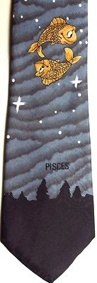 Corbata de poliéster A Rogers novedosa para hombre 57,5" X 3,75" Piscis Foto 1 de 4