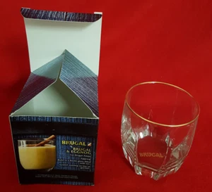 Brugal Rum Glass. New in Box. Gilt Edged. Recipes on Box. Christmas Theme - Picture 1 of 8