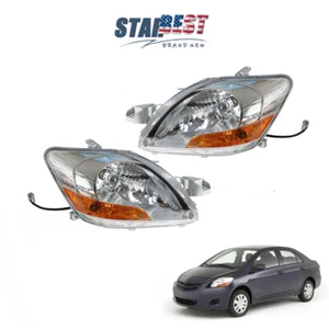 Juego de montaje de faros laterales izquierdo + derecho apto para Toyota Yaris 2007-2011 sedán - Imagen 1 de 11