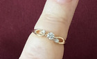 14k Yellow Gold Round Diamond 3 Stone Ring .15CT Ring Size 6.25. 1.9 grams, Pre