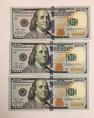3 Consecutive Series 2009 A  100 Dollar Bills **Mint Condition***hard To Find - Image 1 of 2