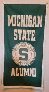 Vintage Michigan State University Spartans Alumni Wool Felt Banner 36" X 18 - Picture 1 of 5