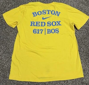 The Nike Tee Men's Boston T-shirt 617 Bos Yellow T Shirt Large - Picture 1 of 3