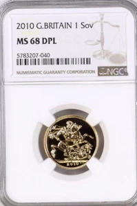 2010 Gold Sovereign, NGC MS68 DPL Uncirculated Coin Great Britain UK - Picture 1 of 2