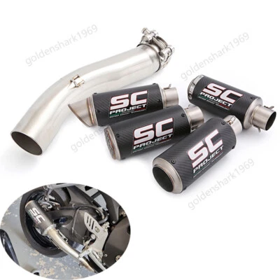 Средняя выхлопная труба глушители карбоновые для Suzuki GSXR 750 600 2008-2010 51 мм - Изображение 1 из 4