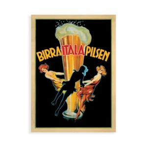 Stampa su Tela su Carta Poster o Quadro Anonymous Birra Itala Pilsen-1920 ca - Picture 1 of 2