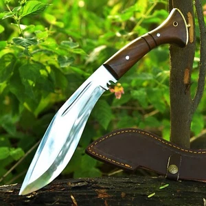 Full Tang Damascus Fixed Blade Gurkha Kukri Knife Tactical Outdoor Survival - Picture 1 of 5