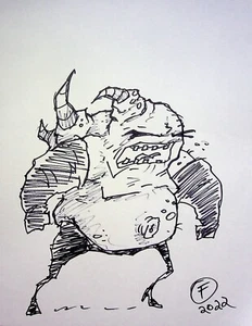 INVADER ZIM Hand Inked JOHN FOUNTAIN SIGNED Convention Art 8.5x11 Pin-up Art - Picture 1 of 2