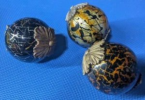 Collectible Three Glass and Metal Decorative Balls - Picture 1 of 8