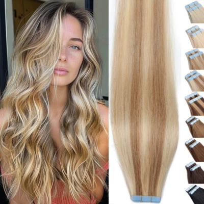 Balayage CLEARANCE Tape In On Russian Remy Human Hair Extensions Skin Weft THICK - image 1 of 4
