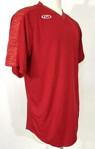 Rawlings Jersey Mens Short Sleeve Polyester Athletic Blank Custom Red Sz L - Picture 1 of 12