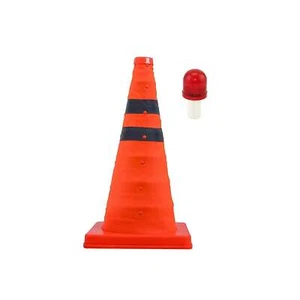 18'' Collapsible Traffic Cone with LED Light Lamp Topper, Reflective - Picture 1 of 3