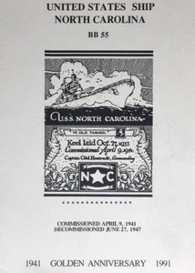 United States Ship North Carolina BB 55 Golden Anniversary 1941 - 1991 - Picture 1 of 10