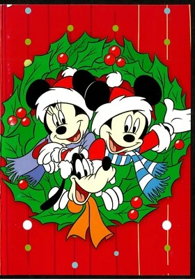 TARJETA DE NAVIDAD COLECCIONABLE VINTAGE MICKEY MOUSE, MINNIE & GOOFY # 01 Foto 1 de 4