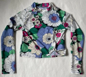 Gap Kids M (8-10) Girls Long sleeve Floral Cropped Rash guard - Picture 1 of 7