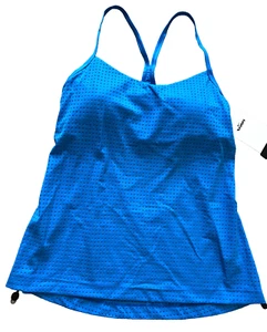 NEW NWT Nike swim separate tankini top built in bra M MEDIUM pads blue - Picture 1 of 6