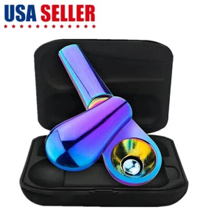 4" Stainless Steel Magnetic Spoon Tobacco Smoking Metal Pipe + 15 Filters US - Picture 1 of 5