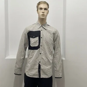 Coldsmoke Quilted Men’s Button Up Shirt Gray Black Size L Brand New With Tag - Picture 1 of 14