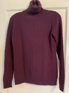 Damen J. Rollkragenpullover Pullover Rundhals weinrot/pflaume Zopfmuster Größe S - Bild 1 von 2