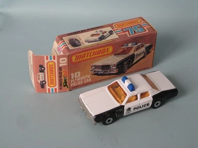 Matchbox Plymouth Gran Fury Police Solid Roof Light Lesney Superfast 10 - Image 1 of 3