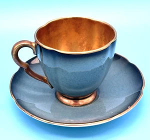Vintage Carlton Ware Teal /blue-ish Tea Cup and Saucer - Picture 1 of 2