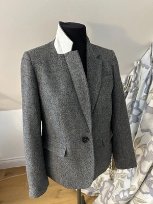 Joules Ladies Horatia Grey Blazer-  Textured Tweed-Wool- Herringbone- UK14 VGC - Image 1 of 4
