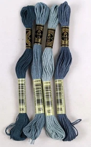 DMC 6-Strand Embroidery Cotton - Grey Green Shades - 4 Skeins 8.7yd - Picture 1 of 1