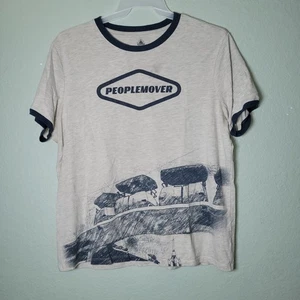 Disney Parks People Mover Ringer T-Shirt Gray Blue Short Sleeve Tomorrowland L - Picture 1 of 11