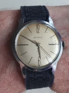 Just Fully Serviced Vintage BUREN GRAND PRIX Antimagnetic Waterproof Watch - Picture 1 of 13