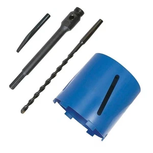 Taladro de núcleo de diamante Tooltime 107 mm x 150 mm + vástago de árbol hexagonal + broca piloto + eyección - Imagen 1 de 3