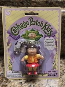 Cabbage Patch Kids Keychain Brunnet  Red Skirt Orange Vest Yellow Blouse NEW VTG - Picture 1 of 2