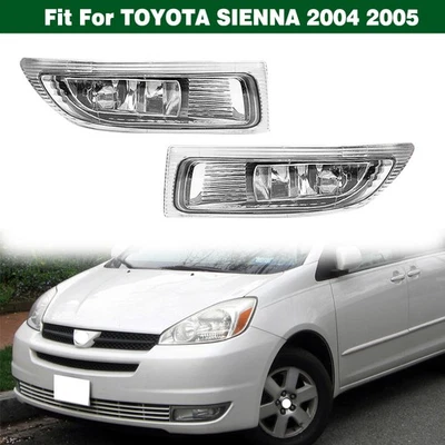 Pair LED Front Bumper Fog Lights Spot Lamps Clear For Toyota Sienna 2004 2005； - Image 1 of 4