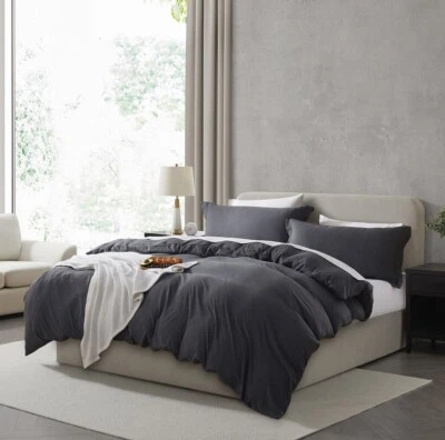 3 Pc Duvet Cover Set, King/Queen Soft Pre-Washed Comforter Cover & Pillow Shams