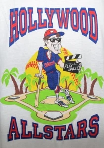 De Colección Años 80 90 Adidas Blanca Hollywood Todas las Estrellas Béisbol Gráfico Camiseta Para Hombre XL - Imagen 1 de 10