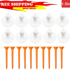 10 Golf Rubber Tees Holder Tee Range Driving Practice Mat With Castle Tees 1.5’’ - Picture 1 of 12