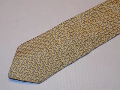 TOMMY HILFIGER [ ANIMAL PRINT/YELLOW ] men's tie 100% Silk  Made in USA - Image 1 of 3
