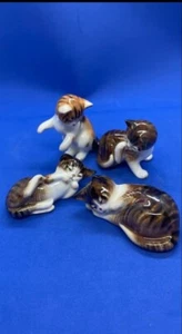 Vintage Royal Doulton Bone China Cat Figurines. Set Of 4. - Bild 1 von 11