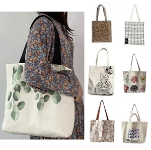 US Women Large Canvas Shoulder Tote Bag Daily School Work Handbag For Everything - Picture 1 of 78