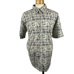 Cotton Works kurzärmliges Herrenhemd weiß geometrisch Punktkragen Größe XLT - Bild 1 von 23