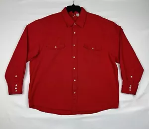 Marlboro Mens Pearl Snap Shirt Red VTG Denim Long Sleeve Button Up Western Sz XL - Picture 1 of 14