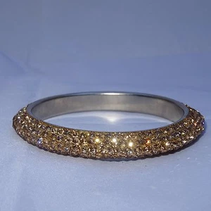 Gold crystal bangle for ladies Gift Party Jewellery - Picture 1 of 3