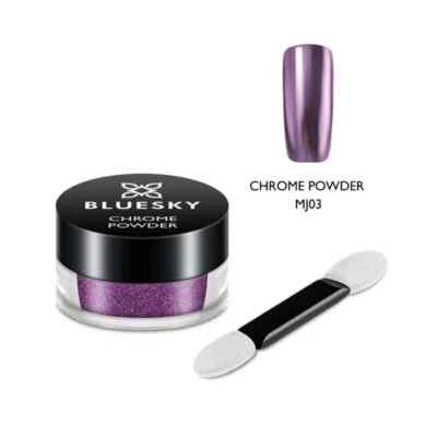 BLUESKY COSMETICS Bluesky Purple Chrome Powder with Applicator Brush Mirror Effect Gel Nail Art