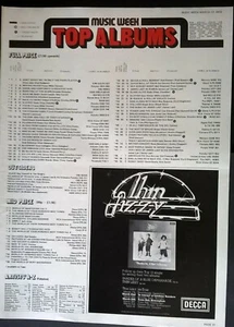 MUSIC WEEK TOP 30 ALBUM CHARTS 17.3.1973 THIN LIZZY Shades - Picture 1 of 6