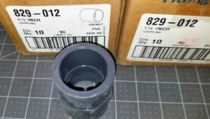 20 (2 Boxes) 829-012-PVC 1 ¼” SCH 80 Slip Socket Coupling IPEX D2467 NSF-PW USA - Picture 1 of 12