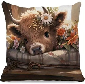 1 x schöne Hochlandkuh Kissenbezüge Dekokissen - Bild 1 von 2