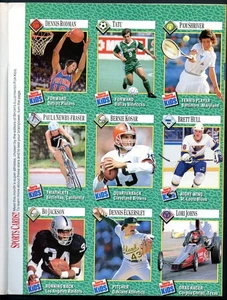 1990 S,I. For Kids Magazine Uncut Sheet Bo Jackson Rodman Kosar Brett Hull - Picture 1 of 4