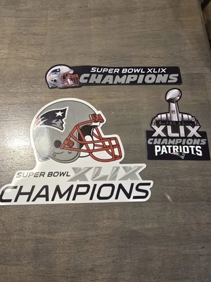 批量 3 件 新英格兰爱国者队 超级碗 XLIX 49 冠军磁铁 — 第 1/4 张图片