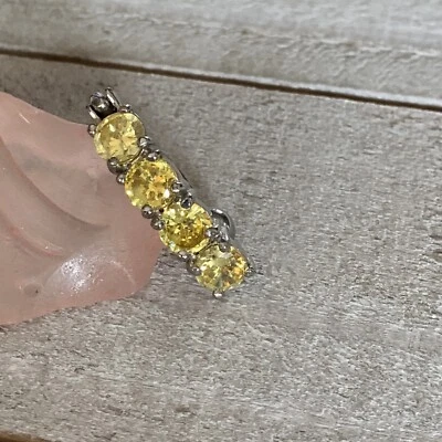 Anillo ombligo ombligo colgante de arriba hacia abajo con gemas redondas amarillas 16 g vendedor de EE. UU. Foto 1 de 2