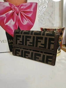 Authentic FENDI Zucca Trifold Wallet EUC  - Picture 1 of 15